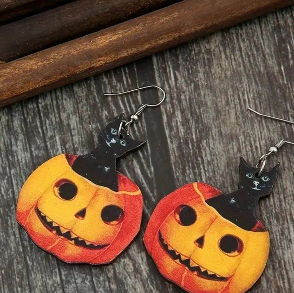 Halloween Pumpkin Fashion Jewelry Earrings! Fun, cute, spooky and adorab… - Picture 6 of 7